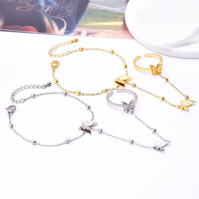 Elegant Butterfly Stainless Steel Plating Bracelets