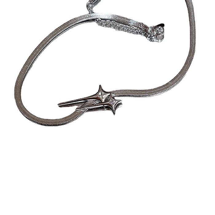 Collar de circonitas con incrustaciones de acero inoxidable estilo IG Star