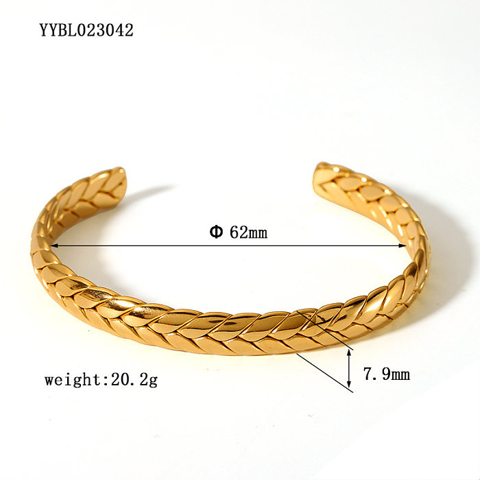 Wholesale Lady Solid Color Stainless Steel Plating 18K Gold Plated Bangle