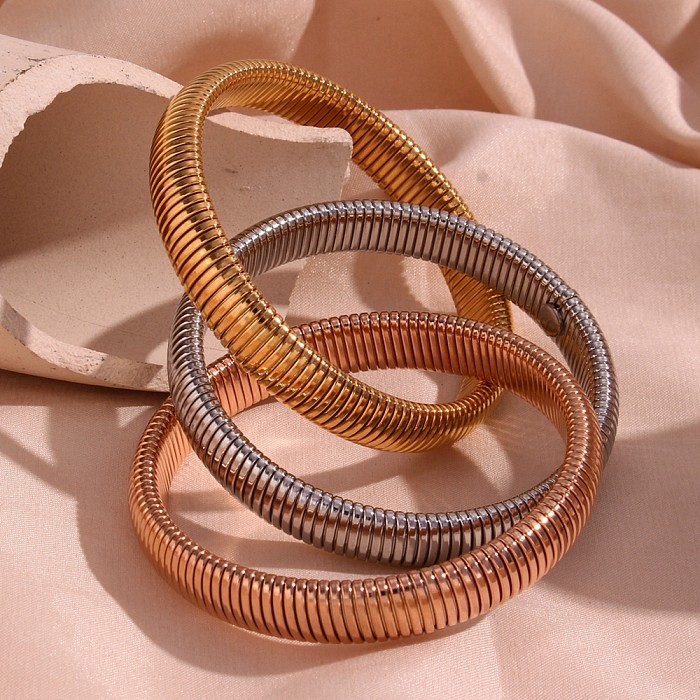 Bracelet de placage en acier inoxydable de couleur unie de style classique de style simple de base
