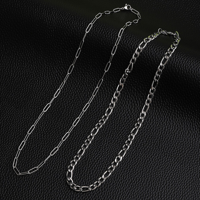 Hip-Hop Solid Color Stainless Steel  Necklace