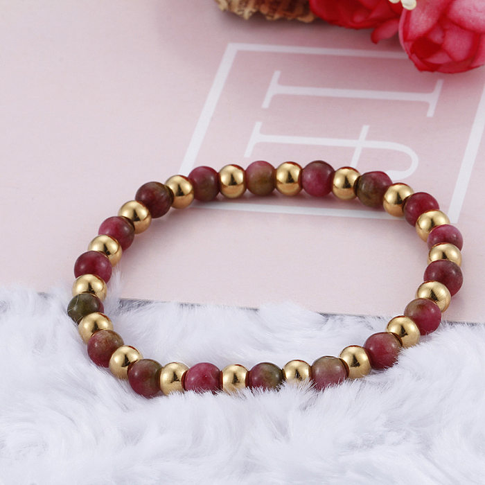 Bracelet en or de Niche rétractable unisexe, perles de grenat artificiel Simple, mode japonaise et coréenne, acier titane
