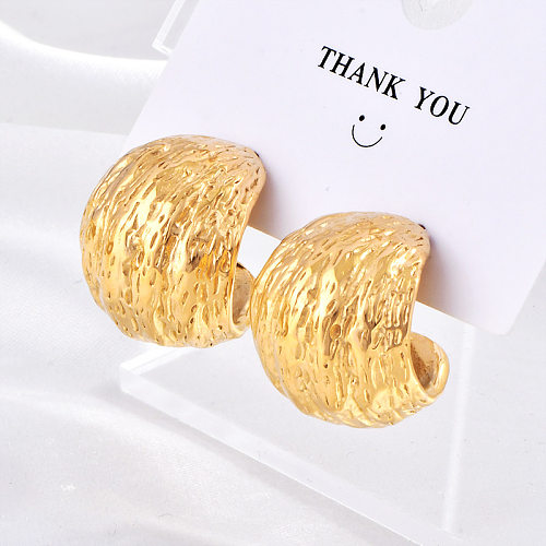 1 Pair Simple Style Solid Color Plating Stainless Steel Earrings