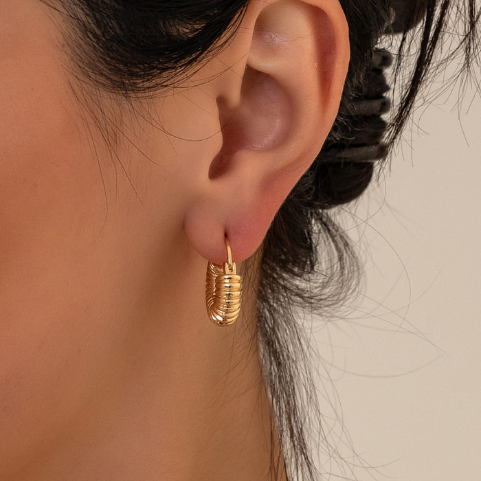 Joyería del oído de la hebilla del oído del hilo hueco del acero inoxidable 18K de la moda