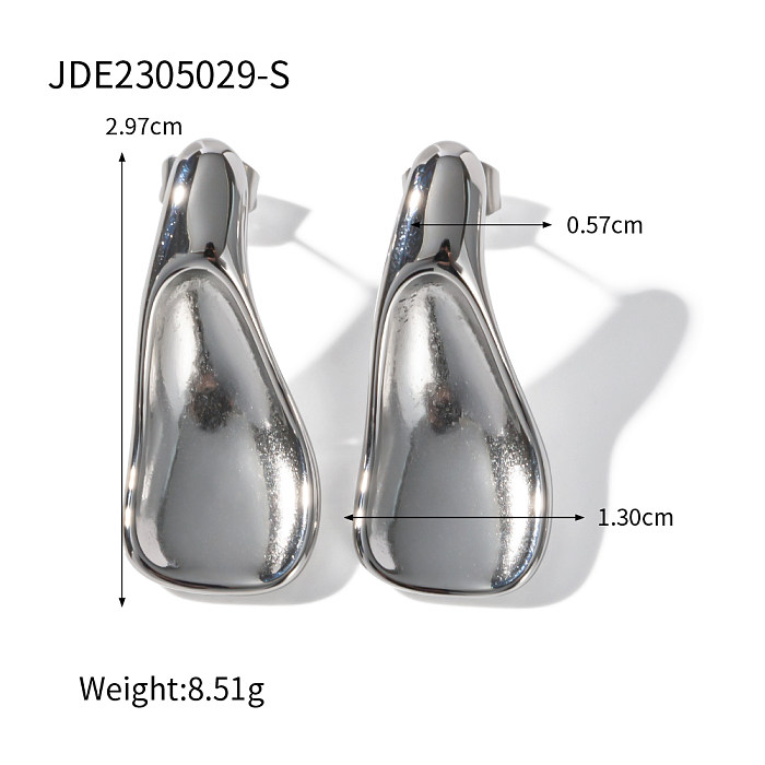 1 paire de clous d'oreilles plaqués or 18 carats en acier inoxydable à placage géométrique de style IG