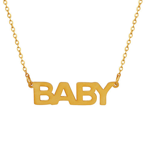 1 Piece Simple Style Letter Stainless Steel Plating Hollow Out Necklace