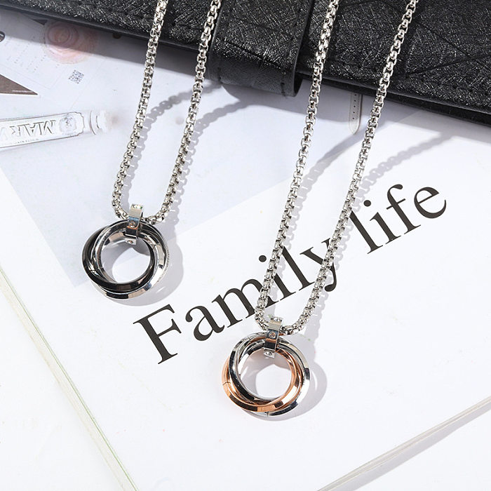 Fashion Geometric Stainless Steel Plating Pendant Necklace 1 Piece