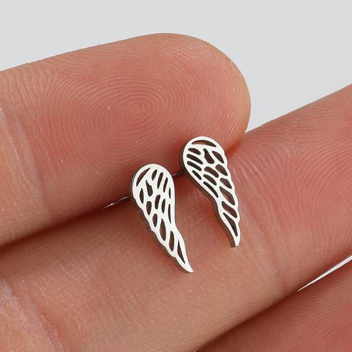 Fashion Wings Stainless Steel Plating Ear Studs 1 Pair
