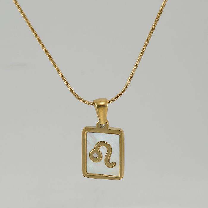 Fashion Constellation Stainless Steel  Pendant Necklace Gold Plated Shell Stainless Steel  Necklaces