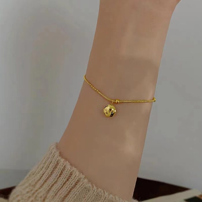Simple Style Solid Color Titanium Steel Plating Gold Plated Bracelets