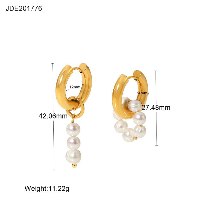 Boucles d'oreilles pendantes en acier inoxydable plaqué or 18 carats, nouveau Style à la mode
