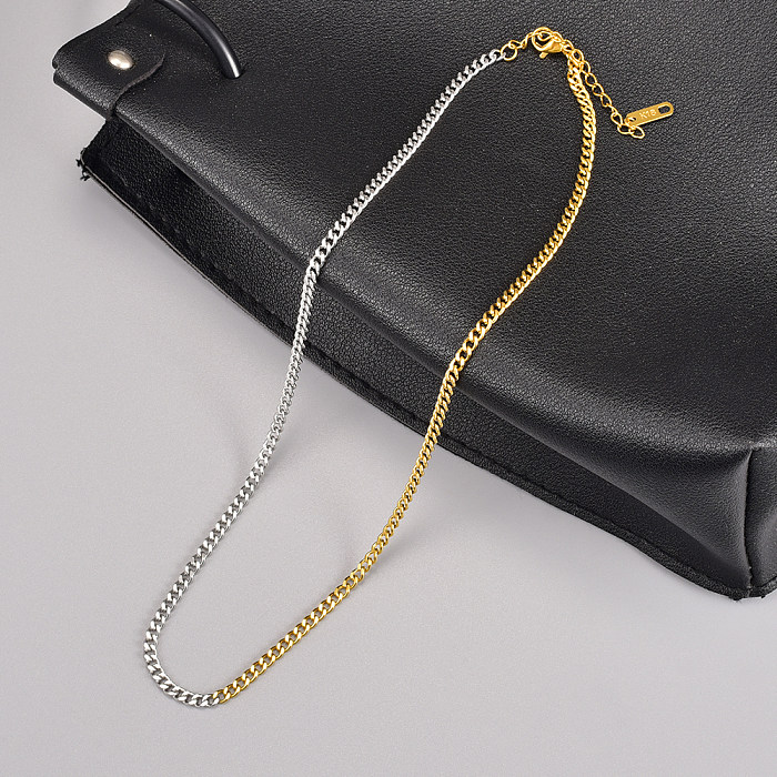 Fashion Color Block Stainless Steel Necklace 1 Piece