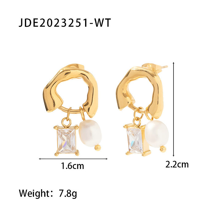 Unregelmäßige Retro-Ohrringe aus Edelstahl, 1 Paar