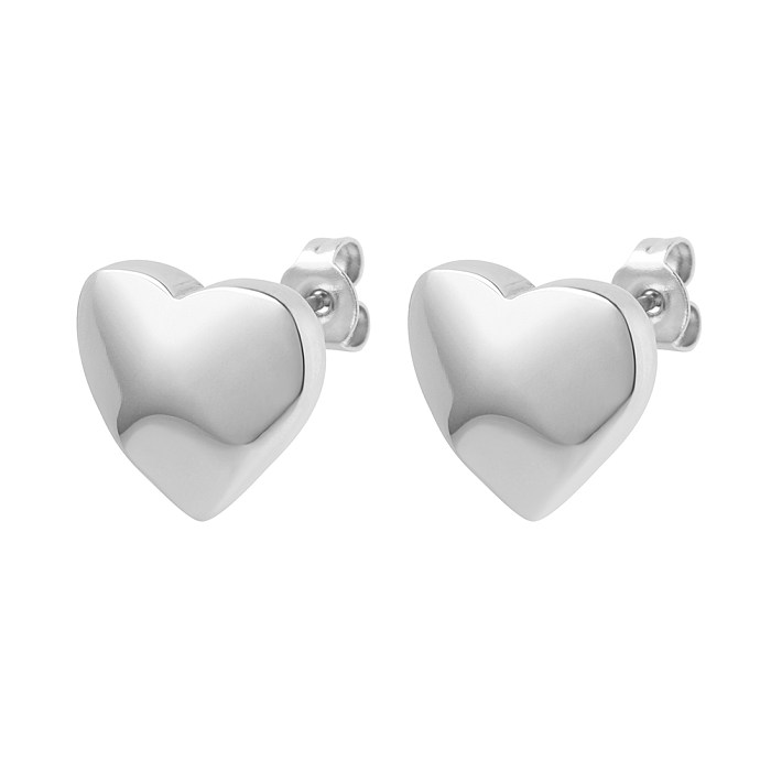 1 Pair Fairy Style Vacation Sweet Heart Shape Stainless Steel Plating Stainless Steel 18K Gold Plated Ear Studs