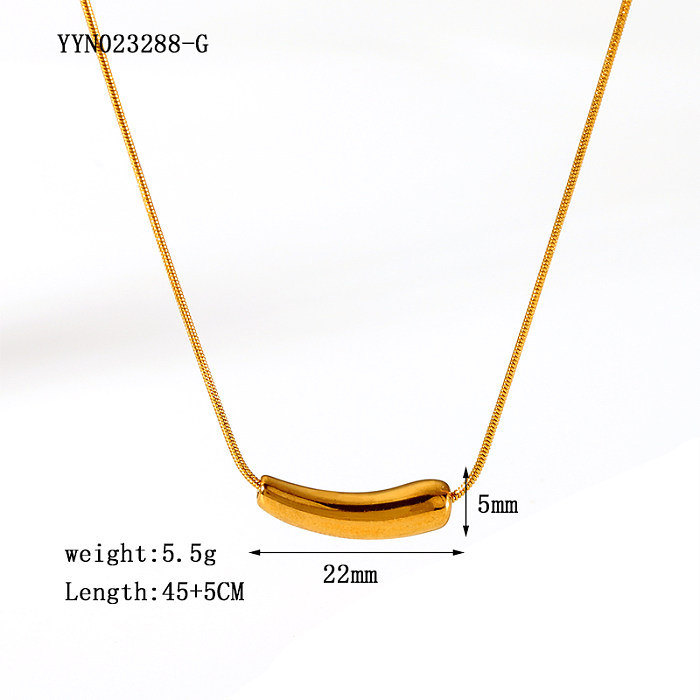 European And American Ins Simple Stainless Steel  Necklace Water Drop Pendant High-Grade Versatile Clavicle Chain Female Stainless Steel Jewelry