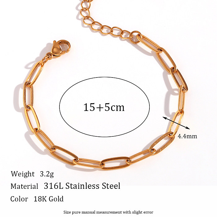 Basic Simple Style Classic Style Solid Color Stainless Steel  Plating 18K Gold Plated Necklace