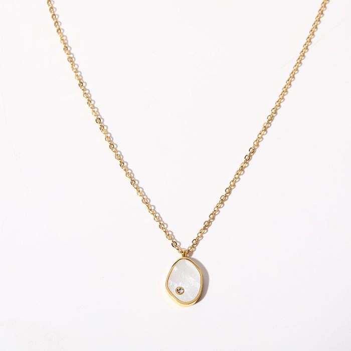 Simple Style Geometric Stainless Steel  Plating 18K Gold Plated Pendant Necklace