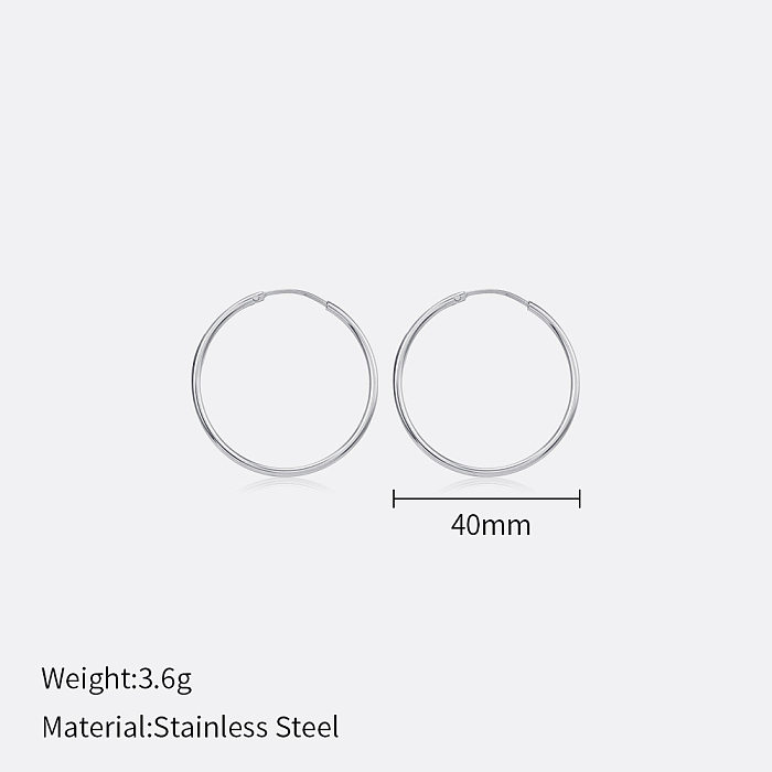 1 Pair Simple Style Geometric Stainless Steel  Plating Earrings