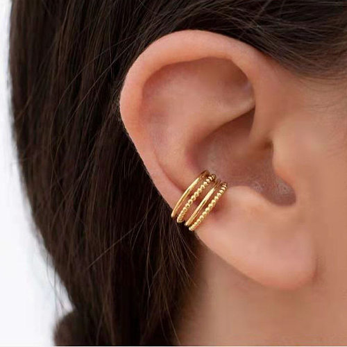 1 paire de boucles d'oreilles en acier inoxydable de couleur unie de style IG