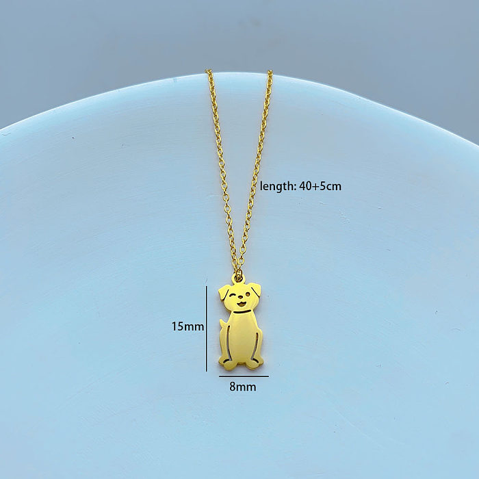 Wholesale Lady Cartoon Character Stainless Steel  Stainless Steel Gold Plated Pendant Necklace