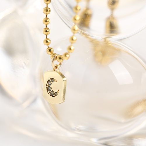 Retro Moon Stainless Steel Plating Stainless Steel 18K Gold Plated Pendant Necklace