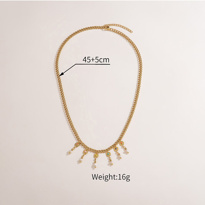 Vintage Style Geometric Stainless Steel  Necklace Plating Stainless Steel  Necklaces