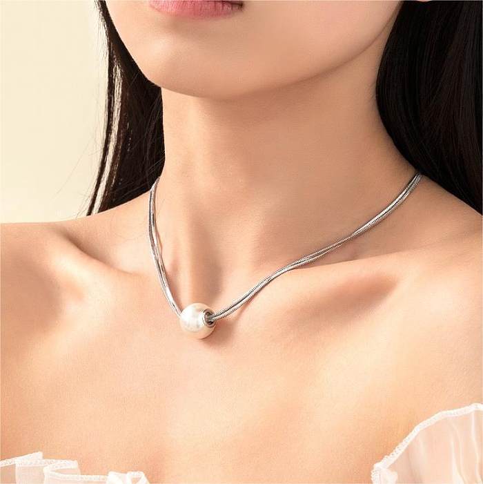 Modern Style Water Droplets Stainless Steel Necklace