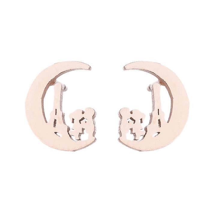 1 Pair Simple Style Geometric Stainless Steel Plating Ear Studs