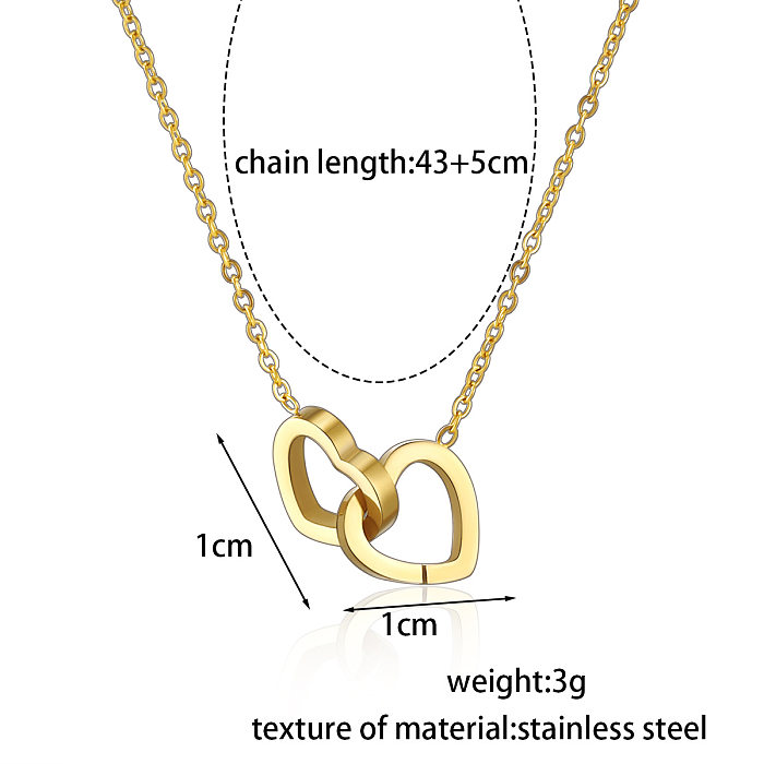 Süße herzförmige Edelstahl-Anhänger-Halskette mit Edelstahlbeschichtung