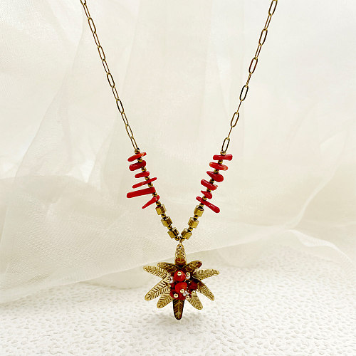 Commute Flower Stainless Steel  Plating Gold Plated Necklace