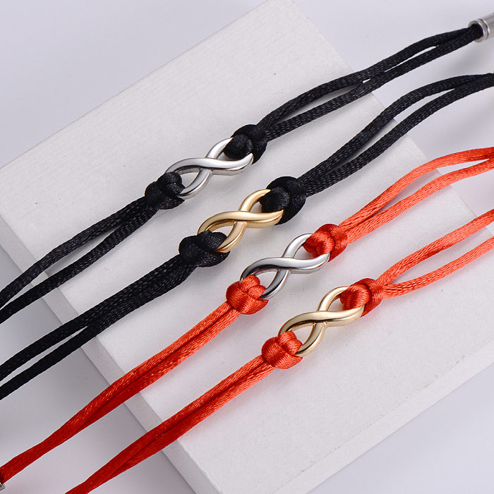 Fashion Red Rope Bracelet Titanium Steel Simple Geometric Bracelet