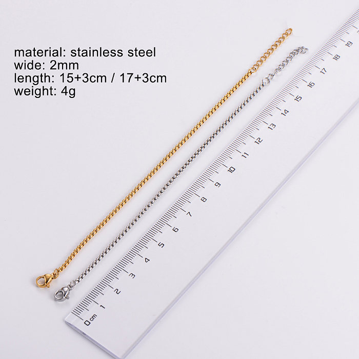IG Style Casual Simple Style Solid Color Stainless Steel 18K Gold Plated Bracelets In Bulk