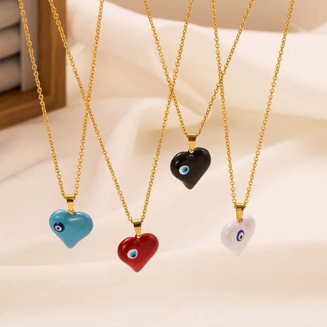 Fashion Heart Shape Stainless Steel Plating Pendant Necklace 1 Piece