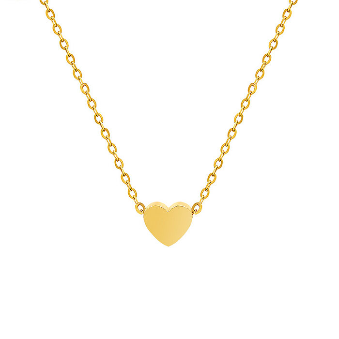 Fashion Heart Shape Stainless Steel Plated Collarbone Necklace