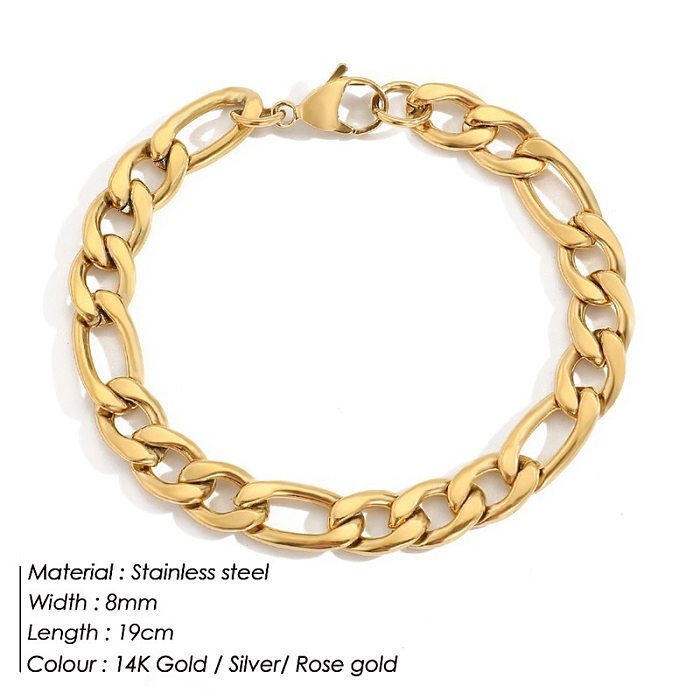 jewelry Fashion Chain Stainless Steel Gold Plated Bracelet Wholesale Jewelry