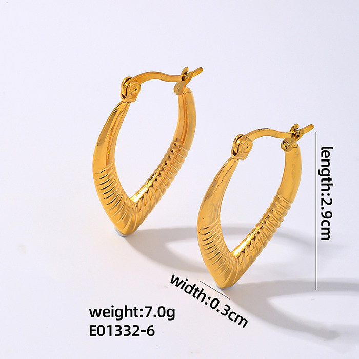 1 Pair Vintage Style Simple Style Geometric Plating Stainless Steel  Gold Plated Earrings