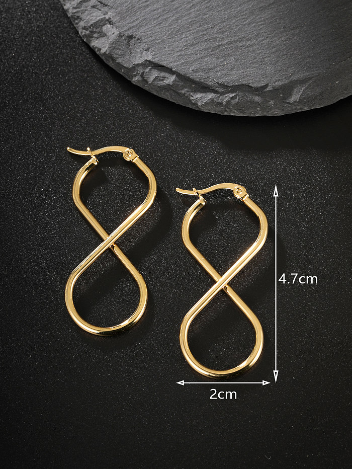 1 Pair Casual Number Stainless Steel  Plating Ear Studs