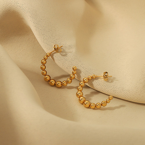 1 Paar IG Style Vintage Style Simple Style Kugelplattierung Edelstahl 18K vergoldete Ohrringe