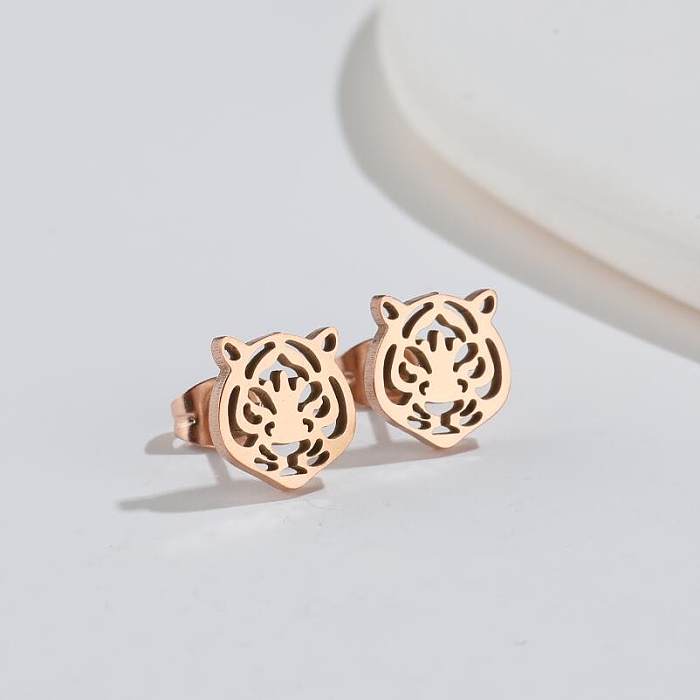 Simple Style Animal Stainless Steel Ear Studs Plating No Inlaid Stainless Steel  Earrings