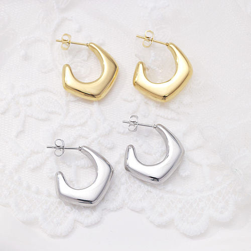 Retro Irregular Solid Color Stainless Steel Earrings Plating Stainless Steel  Earrings 1 Pair