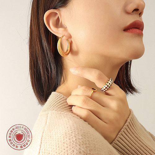 Fashion New U-shaped Geometric Stainless Steel Earrings Wholesale