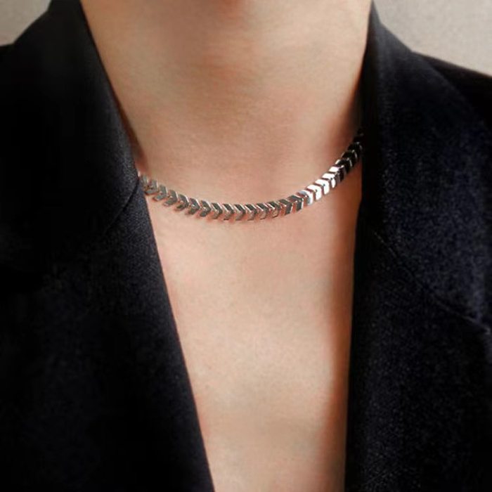 Elegant Leaves Stainless Steel  Chain Necklace
