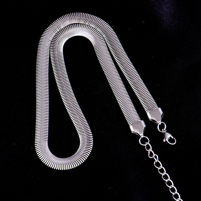 Simple Retro Stainless Steel Widened Thick Soft Snake Bone Chain