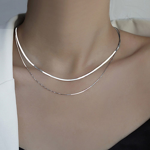 Simple Style Commute Solid Color Stainless Steel  Stainless Steel Plating Necklace
