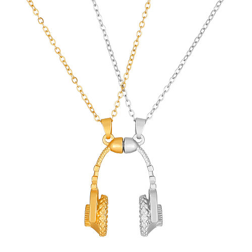 Fashion Headset Alloy Plating Pendant Necklace 1 Pair