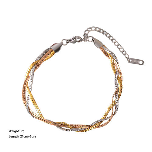 Streetwear Color Block Titanium Steel Plating Bracelets
