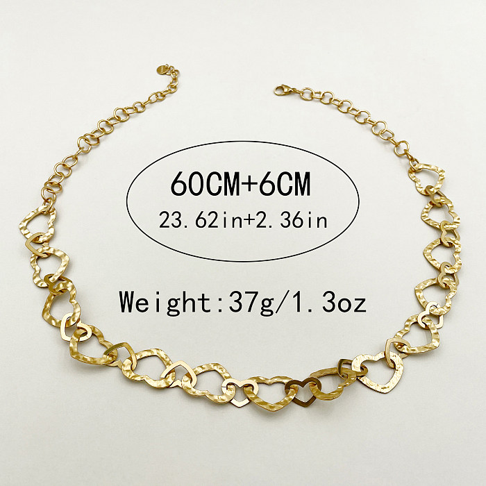 Simple Style Streetwear Heart Shape Stainless Steel  Plating Gold Plated Necklace