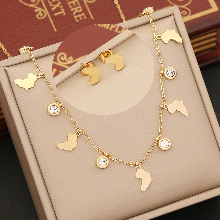 Modern Style Heart Shape Flower Stainless Steel  Plating Inlay Artificial Diamond Pendant Necklace