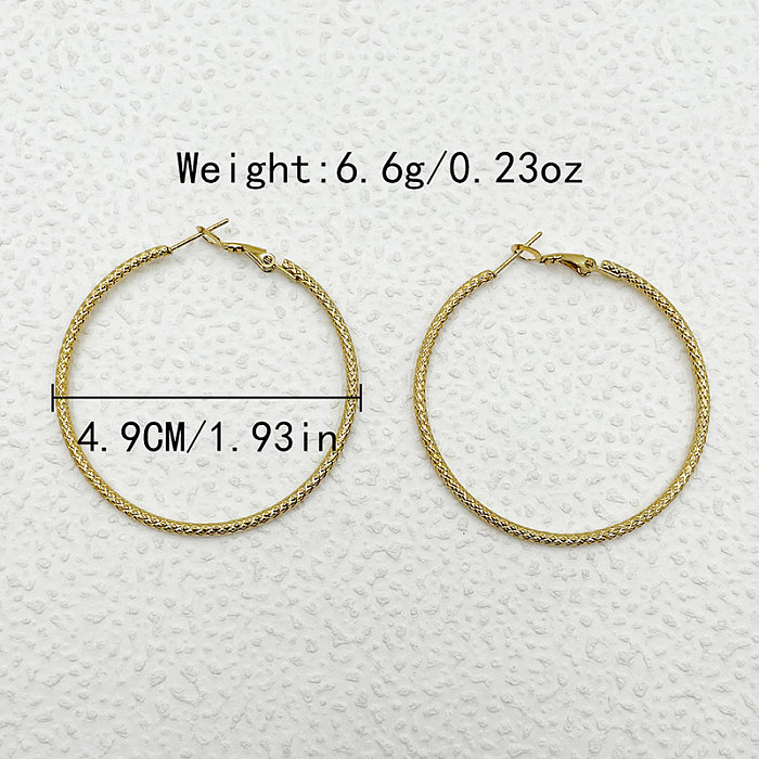 1 Pair Casual Exaggerated Simple Style Solid Color Plating Stainless Steel  14K Gold Plated Hoop Earrings