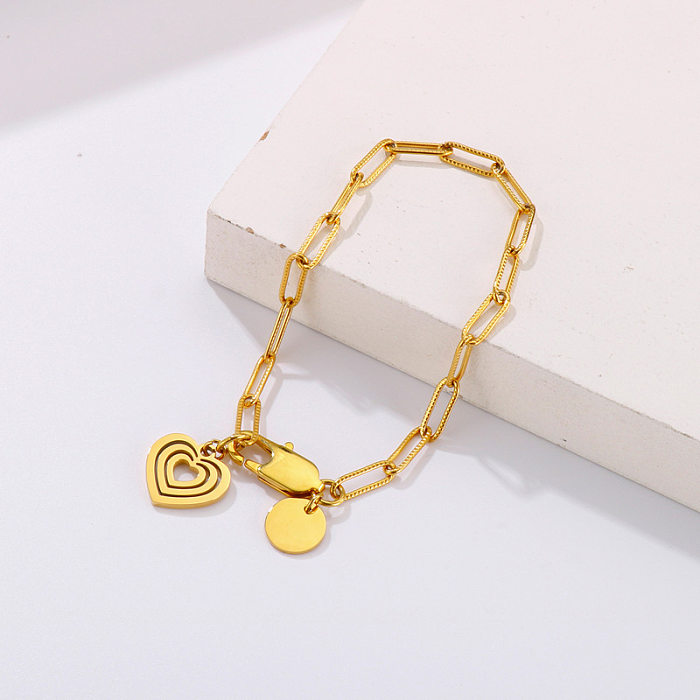 European And American Bracelet Stainless Steel Simple Heart-shape Bracelet Wholesale